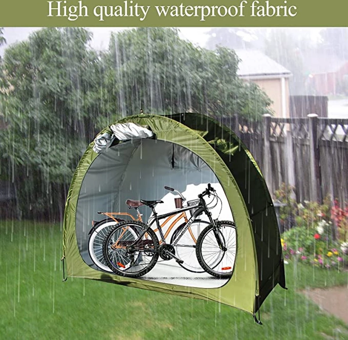 Merkloos Fietstent, Beschermhoes Fietsenschuur, Tent Voor Camping In De Open Lucht-groen 200*80*165CM 3 Merkloos Fietstent, Beschermhoes Fietsenschuur, Tent Voor Camping In De Open Lucht-groen 200*80*165CM