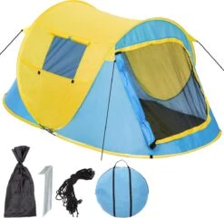 Pop Up Tent Waterkolom 1500 Mm/Cm² - Blauw - 2 Persoons