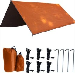 Merkloos TDR - Outdoor Draagbaar Zonnescherm Met Opbergtas - Waterdicht-SPF - Tarps Voor Kamperen300 * 300cm - 3-4Personen - Orange