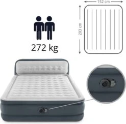 Intex 64448 - Queen Deluxe Ultra-Plush Zelfopblazend 2-persoons Luchtbed Met Hoofdboord (203x152x46cm) 27 Intex 64448 - Queen Deluxe Ultra-Plush Zelfopblazend 2-persoons Luchtbed Met Hoofdboord (203x152x46cm) -Winkel Voor Kampeerartikelen 1200x1183 8