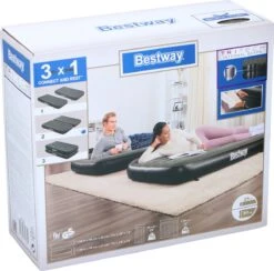 Bestway 3-in-1 Luchtbed - Connect - Zwart - 188x99cm - PVC/Polyester - Single, Double Single En Twin Opblaasbed - Tritech Materiaal - I-Beam Constructie -Winkel Voor Kampeerartikelen 1200x1184 7