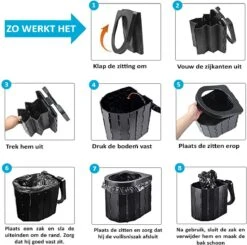 Merkloos Camping Toilet Met Draagtas En 10 Vuilzakken - Toiletemmer Draagbaar Met Deksel -Winkel Voor Kampeerartikelen 1200x1188 6