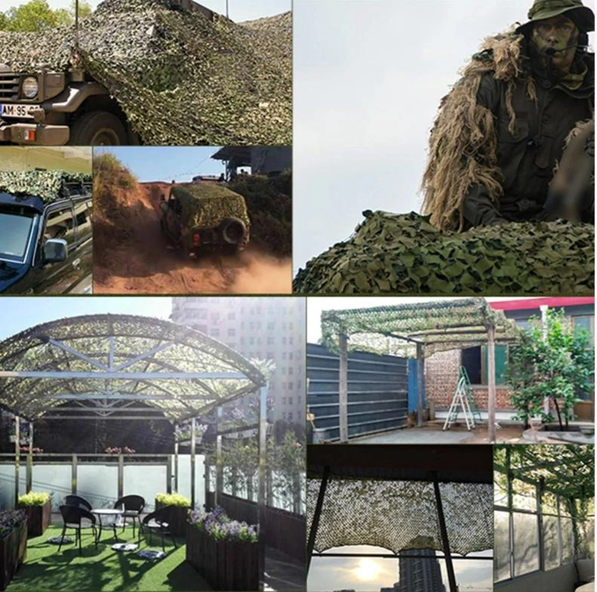 Camouflagenet 3x5m Groen 5 Camouflagenet 3x5m Groen - Afbeelding 3