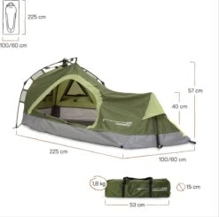 Where Tomorrow Solo Tent 225X100X57 Cm - Groen - 1 Persoons -Winkel Voor Kampeerartikelen 1200x1190 13