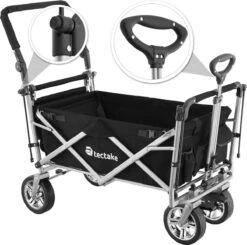 Tectake - Opvouwbare Bolderwagen Handkar Nico Zwart - 403549 -Winkel Voor Kampeerartikelen 1200x1191 14