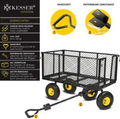 Exxen KESSER® Bolderkar, 550 Kg Belastbaar, Tuinwagen, Transportwagen, Tuinwagen, Uitneembaar Zeil, Gereedschapswagen, Handwagen, Veelzijdig Inzetbaar, Zwart -Winkel Voor Kampeerartikelen 1200x1194 6