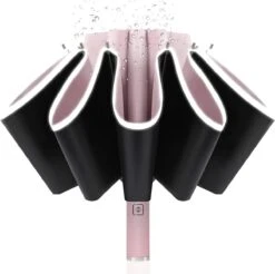 Tamarow™ Automatische Opvouwbare Paraplu - Omgekeerd Design - Windproof - Lichtgewicht - Reflectie - Omgekeerd Design - Roze