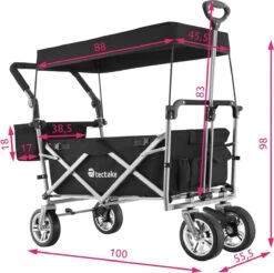 Tectake - Opvouwbare Bolderwagen Handkar Nico Zwart - 403549 -Winkel Voor Kampeerartikelen 1200x1197 22