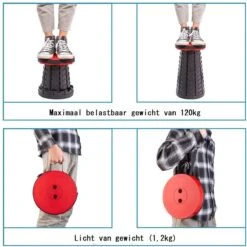 Kampeerkruk - Uitschuifbare Kruk - Rood/Zwart- Tot 120 Kg - Travel Stool - Opvouwbare Campingkruk - Inklapbaar Krukje - Telescopische Kruk - Camping - Outdoor -Winkel Voor Kampeerartikelen 1200x1198 3