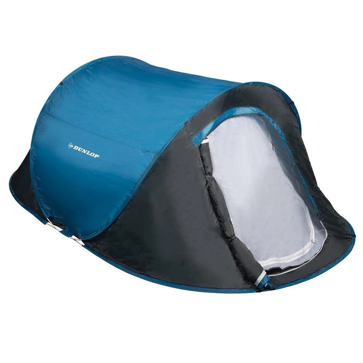 Dunlop Pop Up Tent 220 X 120 X 90 Cm - Grijs/ Blauw - 1 Persoons 10 Dunlop Pop Up Tent 220 X 120 X 90 Cm - Grijs/ Blauw - 1 Persoons - Afbeelding 8
