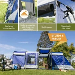 Skandika Montana 8 Tent – Tunneltenten – 8 Persoons Tent – Campingtent – 200 Cm Stahoogte – 2-4 Slaapcabines - Muggengaas – Familietent – 4 Ingangen – 700 X 310 X 200 Cm (L X B X H) - 5000 Mm Waterkolom – Outdoor, Camping – Kamperen – Blauw -Winkel Voor Kampeerartikelen 1200x1200 1154