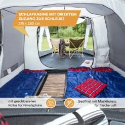 Skandika Pitea XL UP Tent – Koepeltenten - Autotent – 4 Persoons Campingtent Voor SUV, Caddy, Auto, CUV – Vrijstaand – Met/zonder Slaapcabine – Max. Stahoogte 200 Cm – Waterdicht Met 3000mm Waterkolom - 515 X 300 X 200 Cm (LxBxH) – Kamperen - Grijs -Winkel Voor Kampeerartikelen 1200x1200 1176
