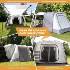 Skandika Pitea XL UP Tent – Koepeltenten - Autotent – 4 Persoons Campingtent Voor SUV, Caddy, Auto, CUV – Vrijstaand – Met/zonder Slaapcabine – Max. Stahoogte 200 Cm – Waterdicht Met 3000mm Waterkolom - 515 X 300 X 200 Cm (LxBxH) – Kamperen - Grijs -Winkel Voor Kampeerartikelen 1200x1200 1177