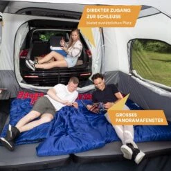 Skandika Pitea XL CROSS Tent – Koepeltenten - Autotent – Campingtent Voor SUV, Caddy, Auto, CUV - Voor Max. 4 Personen – Vrijstaand – Met/zonder Slaapcabine – Max. Stahoogte 230 Cm – 3000mm Waterkolom - 475 X 290 X 230 Cm (LxBxH) – Kamperen - Grijs -Winkel Voor Kampeerartikelen 1200x1200 1185