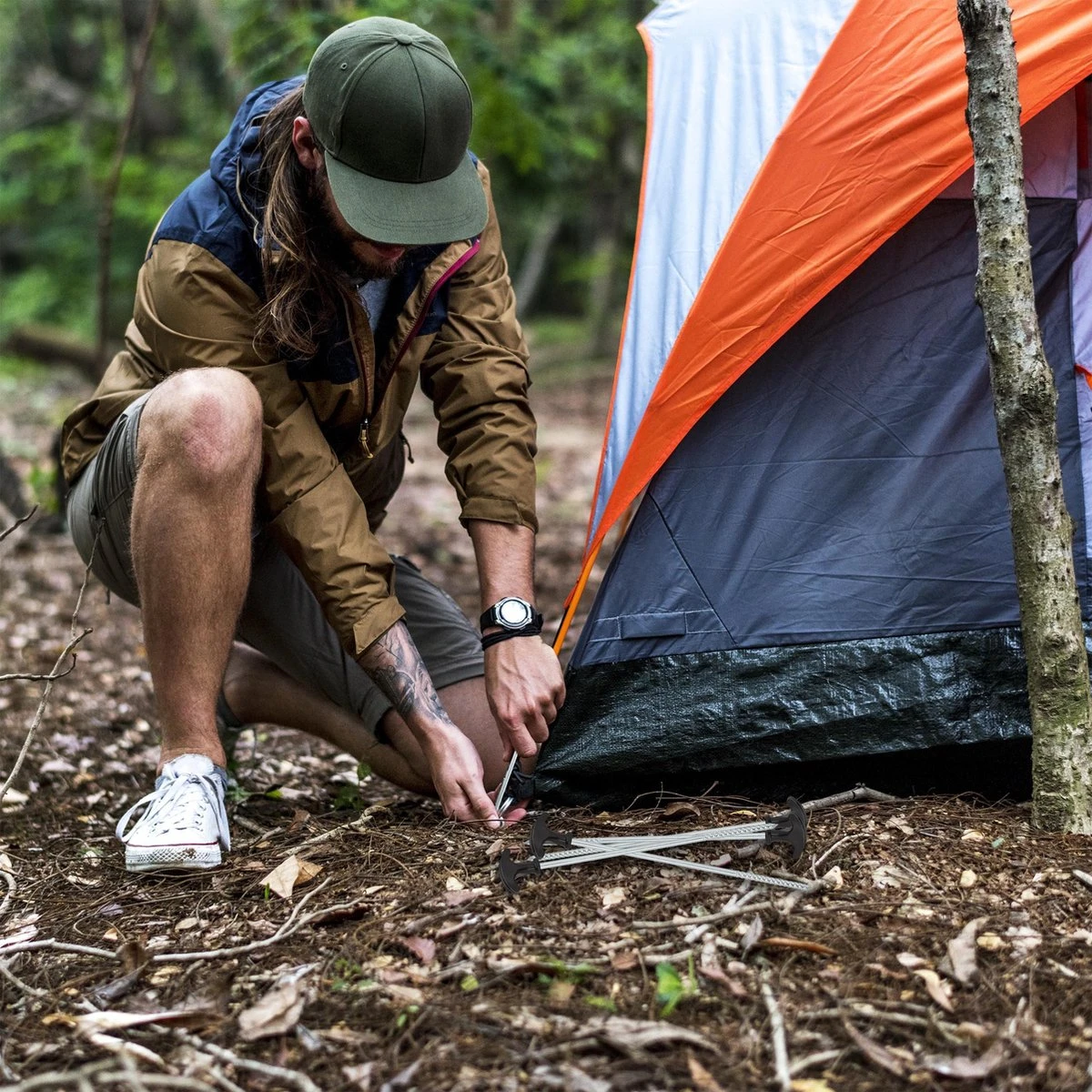 Relaxdays 24x Tentharingen Set - Haringen - Schroefharingen - T-haringen - Grondpennen 8 Relaxdays 24x Tentharingen Set - Haringen - Schroefharingen - T-haringen - Grondpennen - Afbeelding 6