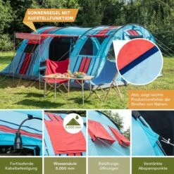 Skandika Gotland Tunneltent Voor 6 Personen, Grote Familietent In Racing-design, Ingenaaide Tentbodem, Waterdicht, 5000 Mm Waterkolom, Slaapcabine Met Scheidingswand, Muggennet (let Op, Komt Met Kleurfouten) -Winkel Voor Kampeerartikelen 1200x1200 1221