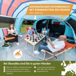 Skandika Gotland Tunneltent Voor 6 Personen, Grote Familietent In Racing-design, Ingenaaide Tentbodem, Waterdicht, 5000 Mm Waterkolom, Slaapcabine Met Scheidingswand, Muggennet (let Op, Komt Met Kleurfouten) -Winkel Voor Kampeerartikelen 1200x1200 1223
