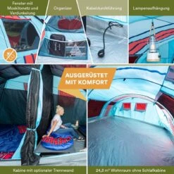 Skandika Gotland Tunneltent Voor 6 Personen, Grote Familietent In Racing-design, Ingenaaide Tentbodem, Waterdicht, 5000 Mm Waterkolom, Slaapcabine Met Scheidingswand, Muggennet (let Op, Komt Met Kleurfouten) -Winkel Voor Kampeerartikelen 1200x1200 1224