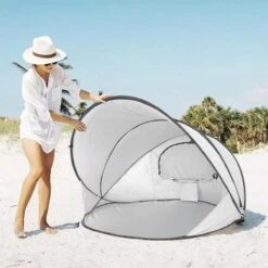Deryan Luxe Pop Up Strandtent XXL - Anti-UV 50+ - Zilver -Winkel Voor Kampeerartikelen 1200x1200 1257