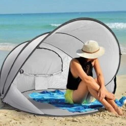 Deryan Luxe Pop Up Strandtent XXL - Anti-UV 50+ - Zilver -Winkel Voor Kampeerartikelen 1200x1200 1258