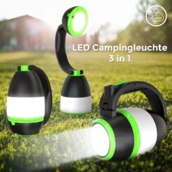 B.K.Licht - LED Kampeerlamp - Zaklamp - 3 In 1 Zaklantaarn Voor Kinderen - Tafellamp - Tentlamp - Opvouwbaar - Zwart Groen - 140 Lumen - IP20 -Winkel Voor Kampeerartikelen 1200x1200 1352