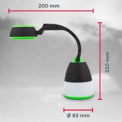 B.K.Licht - LED Kampeerlamp - Zaklamp - 3 In 1 Zaklantaarn Voor Kinderen - Tafellamp - Tentlamp - Opvouwbaar - Zwart Groen - 140 Lumen - IP20 -Winkel Voor Kampeerartikelen 1200x1200 1355