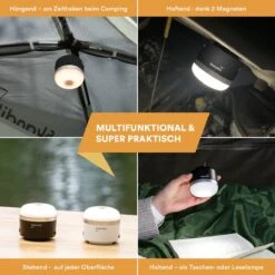 Skandika Campinglamp Tarfala – Tentlampen – Campinglampen – Kampeerlamp – Tentlamp Oplaadbaar, Traploos Dimbaar, Ophanghaak, USB Aansluiting – 3600 MAh Powerbank – Warm Wit, Koel Wit, 110 H Batterij – Tentlamp Buiten – Energieklasse A ++ - Zwart -Winkel Voor Kampeerartikelen 1200x1200 1382