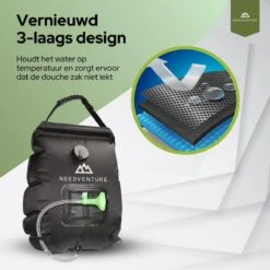 Needventure Solar Douche - Camping Douchezak - Buiten Douche - Tuindouche - Inclusief Thermometer - Waterzak Met Douchekop - 20L - Zwart 16 Needventure Solar Douche - Camping Douchezak - Buiten Douche - Tuindouche - Inclusief Thermometer - Waterzak Met Douchekop - 20L - Zwart -Winkel Voor Kampeerartikelen 1200x1200 1495