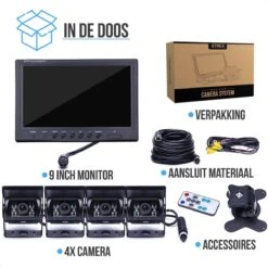 Strex Achteruitrijcamera Set Bedraad Met 4 Camera's (tegelijk Bekijken) - 9" Scherm - 18LED Nachtzicht 15m - IP67 Waterdicht - Achteruitrij Camera -Winkel Voor Kampeerartikelen 1200x1200 1569