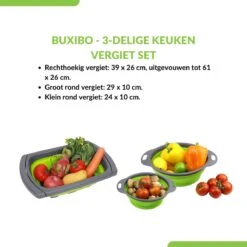 Buxibo - 3-Delige Keuken Vergiet Set Inklapbaar Groen/Grijs -Winkel Voor Kampeerartikelen 1200x1200 1694