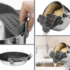 SensaHome- Siliconen Vergiet - Keuken Afgietdeksel - Afgiethulp - Siliconen - BPA Vrij - Grijs -Winkel Voor Kampeerartikelen 1200x1200 1721