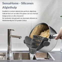 SensaHome- Siliconen Vergiet - Keuken Afgietdeksel - Afgiethulp - Siliconen - BPA Vrij - Grijs -Winkel Voor Kampeerartikelen 1200x1200 1728