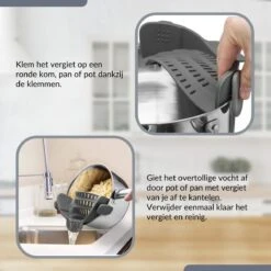 SensaHome- Siliconen Vergiet - Keuken Afgietdeksel - Afgiethulp - Siliconen - BPA Vrij - Grijs -Winkel Voor Kampeerartikelen 1200x1200 1729