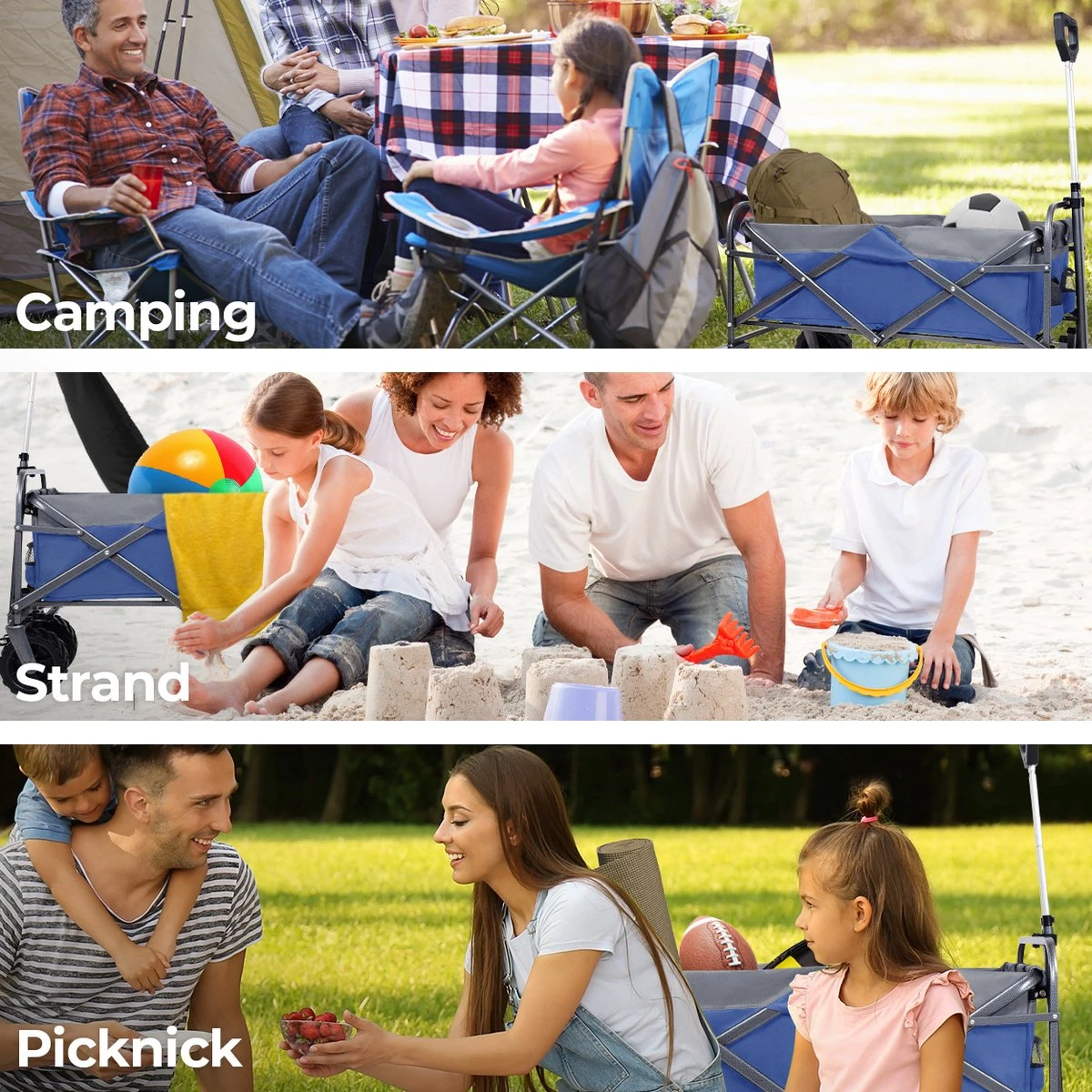 LifeGoods Bolderkar - Opvouwbaar - Tot 80KG - 94L - Wasbaar Polyester - 98x45cm - Blauw/Grijs 7 LifeGoods Bolderkar - Opvouwbaar - Tot 80KG - 94L - Wasbaar Polyester - 98x45cm - Blauw/Grijs - Afbeelding 5