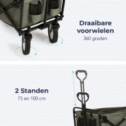 LifeGoods Bolderkar - Opvouwbaar - Draaibare Wielen - 2 Standen - 70KG Draagkracht - Groen -Winkel Voor Kampeerartikelen 1200x1200 1825