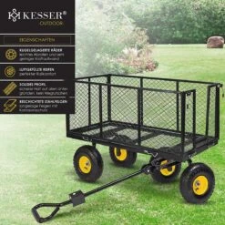 Exxen KESSER® Bolderkar, 550 Kg Belastbaar, Tuinwagen, Transportwagen, Tuinwagen, Uitneembaar Zeil, Gereedschapswagen, Handwagen, Veelzijdig Inzetbaar, Zwart -Winkel Voor Kampeerartikelen 1200x1200 1886