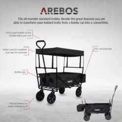 AREBOS Handwagen Vouwbare Dak Handwagen Vouwbare Trolley Uitrustingswagen Zwart 19 AREBOS Handwagen Vouwbare Dak Handwagen Vouwbare Trolley Uitrustingswagen Zwart -Winkel Voor Kampeerartikelen 1200x1200 1932