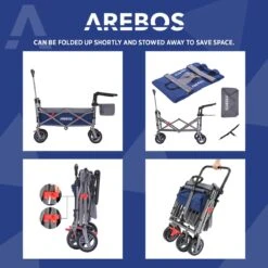 AREBOS Premium Steekwagen Met Dak Opvouwbare Tuinkar Handkar Bolderkar Blauw / Grijs 22 AREBOS Premium Steekwagen Met Dak Opvouwbare Tuinkar Handkar Bolderkar Blauw / Grijs -Winkel Voor Kampeerartikelen 1200x1200 1958