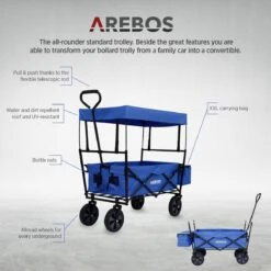 AREBOS Handwagen Vouwbare Dak Handwagen Vouwbare Trolley Uitrustingswagen Blauw 21 AREBOS Handwagen Vouwbare Dak Handwagen Vouwbare Trolley Uitrustingswagen Blauw -Winkel Voor Kampeerartikelen 1200x1200 1969