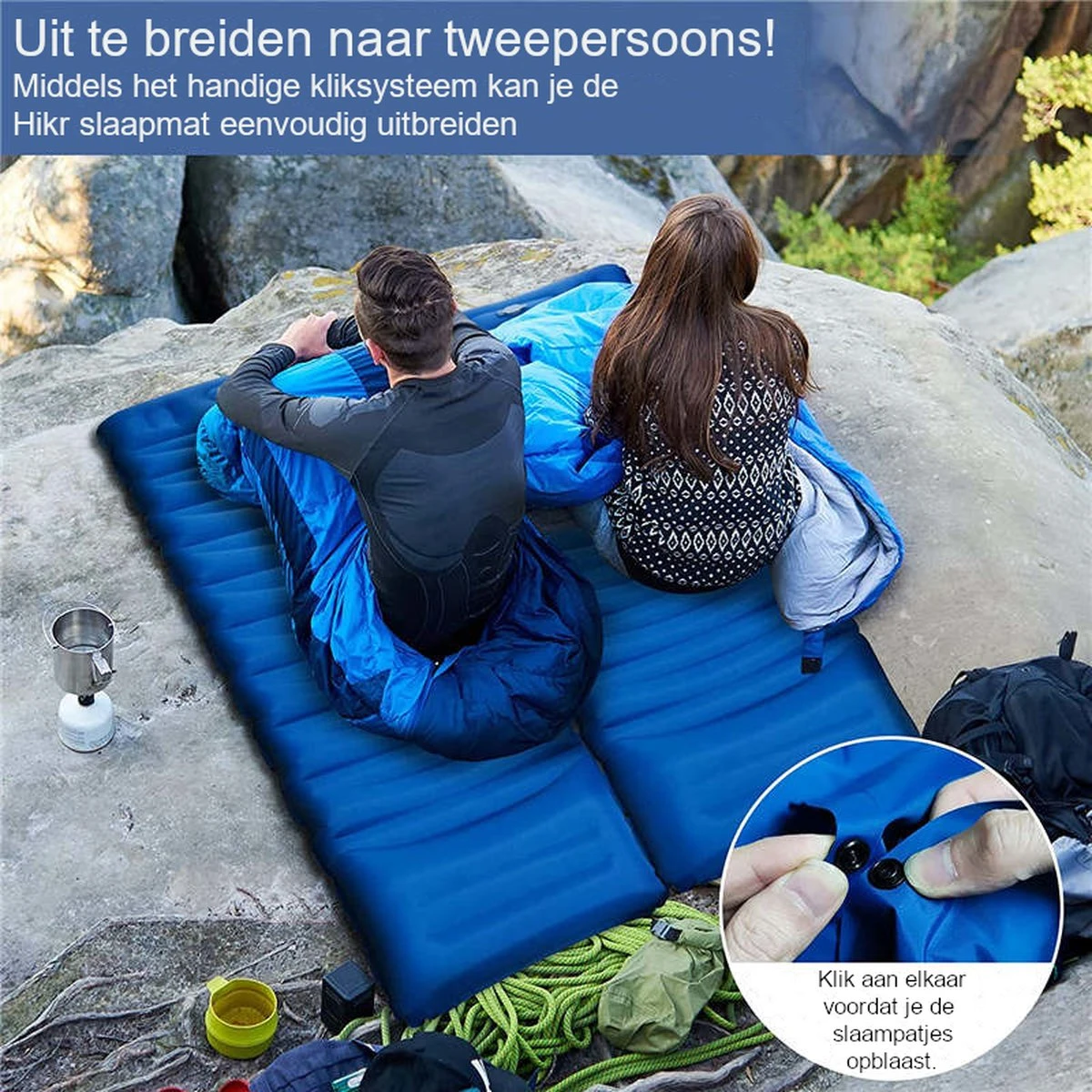 Hikr® Slaapmat 10cm+ Dikte - Comfortabel Luchtmatras - Zelfopblazend Met De Voet - TPU+40D Nylon - Slaapmatje Eenpersoons En Uit Te Breiden Tot Tweepersoons - Slaapmat Met Ingebouwde Pomp 9 Hikr® Slaapmat 10cm+ Dikte - Comfortabel Luchtmatras - Zelfopblazend Met De Voet - TPU+40D Nylon - Slaapmatje Eenpersoons En Uit Te Breiden Tot Tweepersoons - Slaapmat Met Ingebouwde Pomp - Afbeelding 7