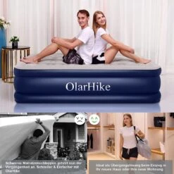 OlarHike Queen Size Luchtmatras Met Geïntegreerde Elektrische Pomp, Zelfopblazend Luchtbed, Voor 2 Personen, Premium Gastenbed, Opblaasbaar Matras Voor Camping Of Thuisgebruik, 203 X 152 X 46 Cm -Winkel Voor Kampeerartikelen 1200x1200 2059