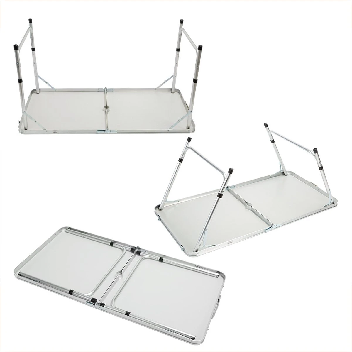 Casaria Campingtafel – Inklapbaar Verstelbaar - 120x60x70 Cm Grijs 6 Casaria Campingtafel – Inklapbaar Verstelbaar - 120x60x70 Cm Grijs - Afbeelding 4