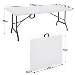 Casaria Tuintafel Opvouwbaar – Met Draaggreep 220x70 Cm – Wit -Winkel Voor Kampeerartikelen 1200x1200 267