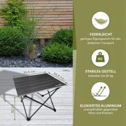 Skandika Ruka S Kleine Campingtafel – Campingtafels - Aluminium Campingtafel, Opvouwbaar, Zeer Licht, Eenvoudig Te Monteren, Stabiele Standaard - Opvouwtafel Voor Kamperen, Tenten Wandelen, Reizen, Thuis, Tuin – Tot Max. 20 Kg. - Grijs -Winkel Voor Kampeerartikelen 1200x1200 284