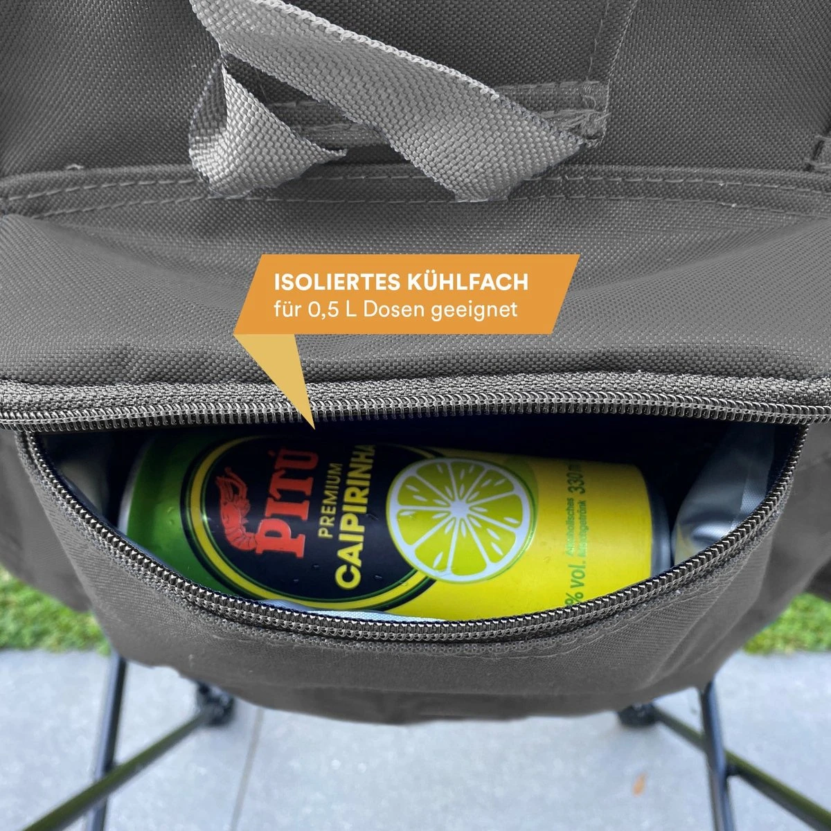 Skandika Moonchair Sirkka – Campingstoelen – Klapstoel – Vouwstoel – Kampeerstoel - Grote, Comfortabele, Campingstoel Opvouwbaar, Gepolsterd, Koelvak, Drinkhouder, Draaggreep En Draagtas, Antislipvoetjes - Max. 150 Kg – Zwart/grijs 4 Skandika Moonchair Sirkka – Campingstoelen – Klapstoel – Vouwstoel – Kampeerstoel - Grote, Comfortabele, Campingstoel Opvouwbaar, Gepolsterd, Koelvak, Drinkhouder, Draaggreep En Draagtas, Antislipvoetjes - Max. 150 Kg – Zwart/grijs - Afbeelding 2