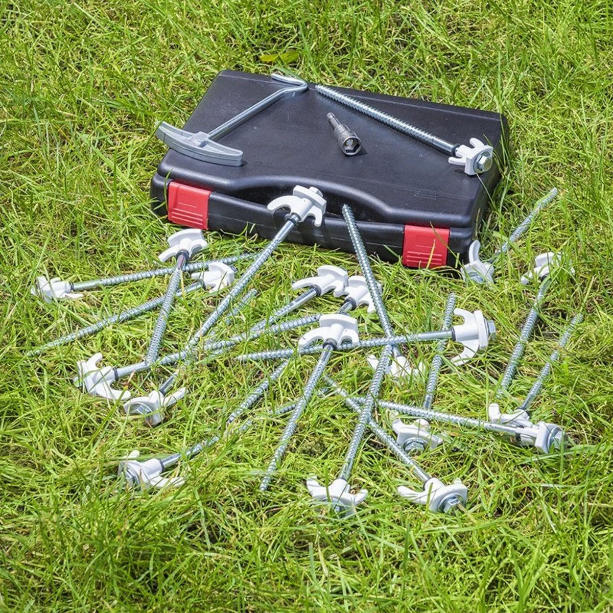 PROPLUS Pro Plus Tentharing Set - 20 Stuks - Ø 7 X 200 Mm - Schroefbaar - Adapter + Koffer 4 PROPLUS Pro Plus Tentharing Set - 20 Stuks - Ø 7 X 200 Mm - Schroefbaar - Adapter + Koffer - Afbeelding 2