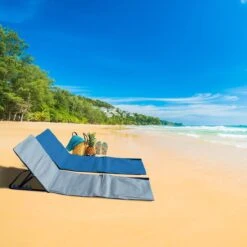 Strandmat Opvouwbaar Met Schouderband - Strandstoel Grijs 145x47x52 -Winkel Voor Kampeerartikelen 1200x1200 369