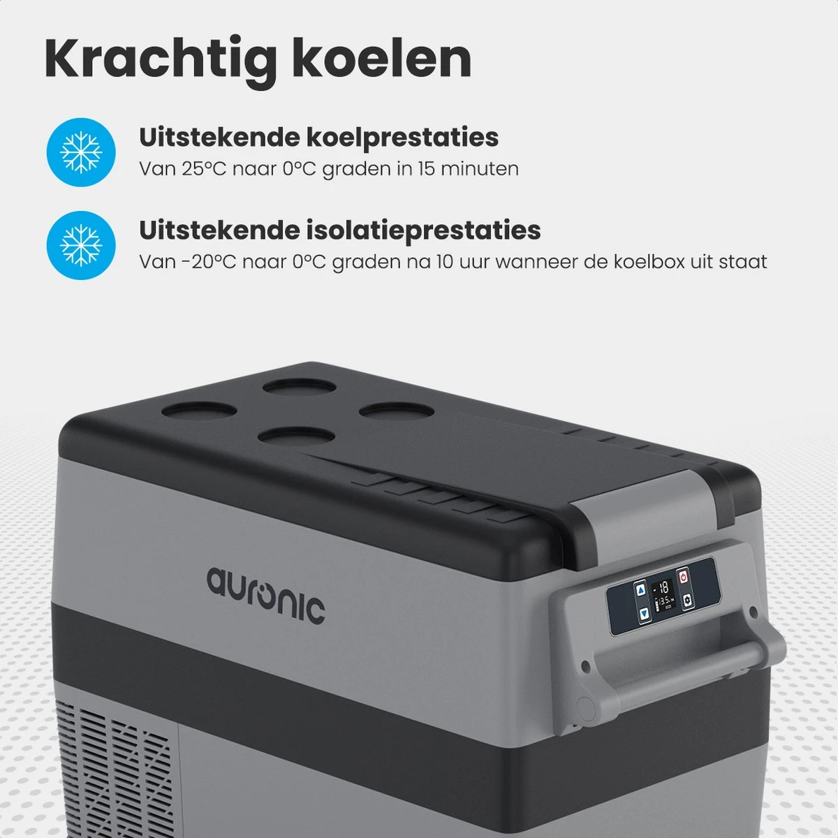 Auronic Elektrische Koelbox - 40.5L - Compressor - 12V En 240V - Grijs 11 Auronic Elektrische Koelbox - 40.5L - Compressor - 12V En 240V - Grijs - Afbeelding 9