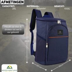 Needventure Koeltas - Lunchtas - Koelrugtas - Picknicktas - 20 Liter - Flessenhouder - Bieropener - Blauw 15 Needventure Koeltas - Lunchtas - Koelrugtas - Picknicktas - 20 Liter - Flessenhouder - Bieropener - Blauw -Winkel Voor Kampeerartikelen 1200x1200 626