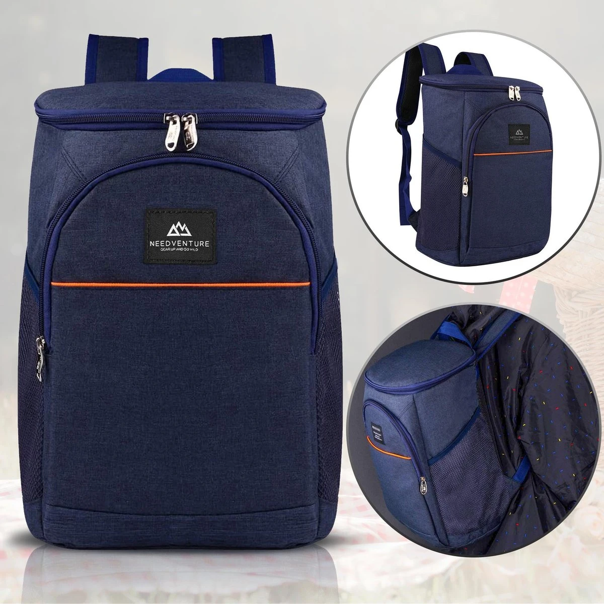 Needventure Koeltas - Lunchtas - Koelrugtas - Picknicktas - 20 Liter - Flessenhouder - Bieropener - Blauw 8 Needventure Koeltas - Lunchtas - Koelrugtas - Picknicktas - 20 Liter - Flessenhouder - Bieropener - Blauw - Afbeelding 6